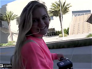 bisexual nubile Chloe Foster showcases her pussy in public