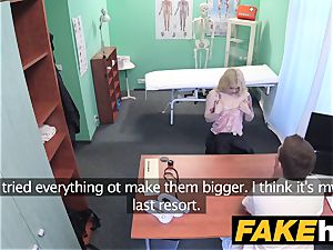fake health center Fit blondie inhales pipe